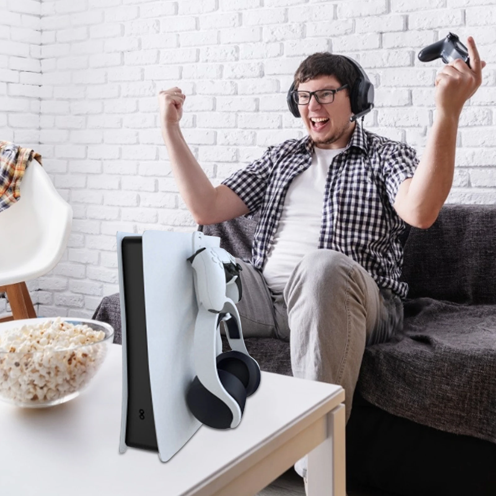 

Wall Mount Game Controller Gamepad Hanger Headset Holder for PS5 PS4 Switch Hanging Handle Earphone Storage Bracket