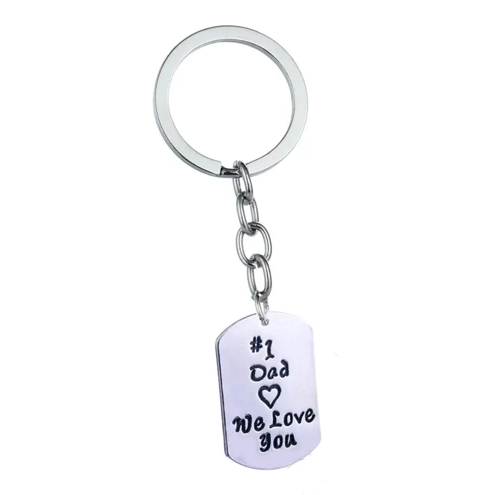 

36PC Dad We Love You Keyrings Dog Tag Pendant Keychains Family Dad Daddy Papa Father's Day Gifts Car Wallet Key Ring Key Holder