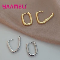 european style minimalist 925 sterling silver hoop earrings geometric earrings party accessories jewelry gift gold color