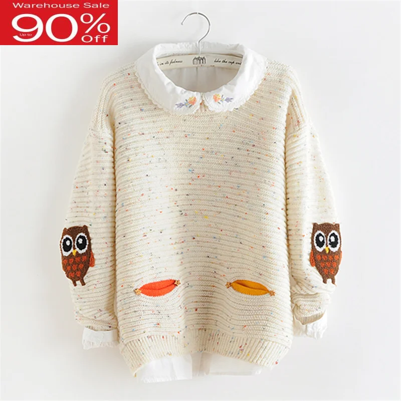 Женский короткий свитер в стиле преппи Свободный пуловер для девочек-подростков