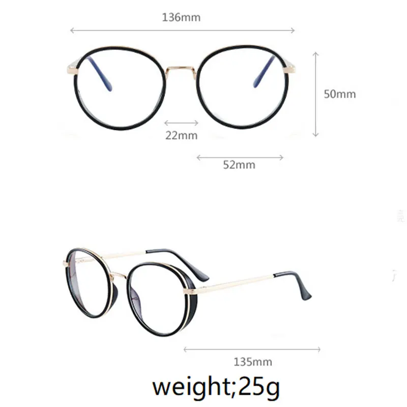 

46943 Metal Plastic Titanium Round Glasses Frame Men Women Optical Fashion Anti Blue Computer Eyeglasses