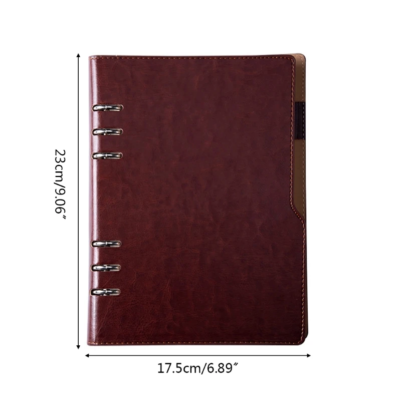 

A5 PU Notebook Notepad Loose-leaf Diary Business Journal Planner Agenda Organizer Note Book Binder 6 Holes Office School 40JB