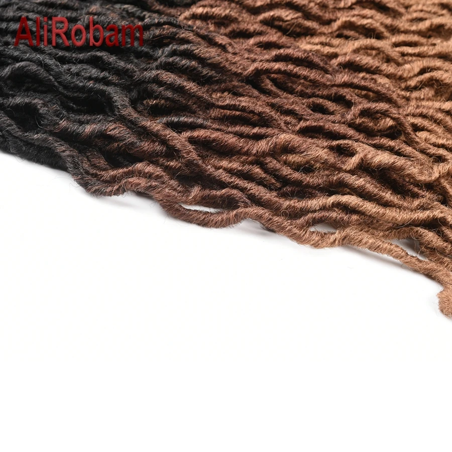 AliRobam Ombre Faux Locs оплетка для волос черный коричневый бордовый крючком плетение