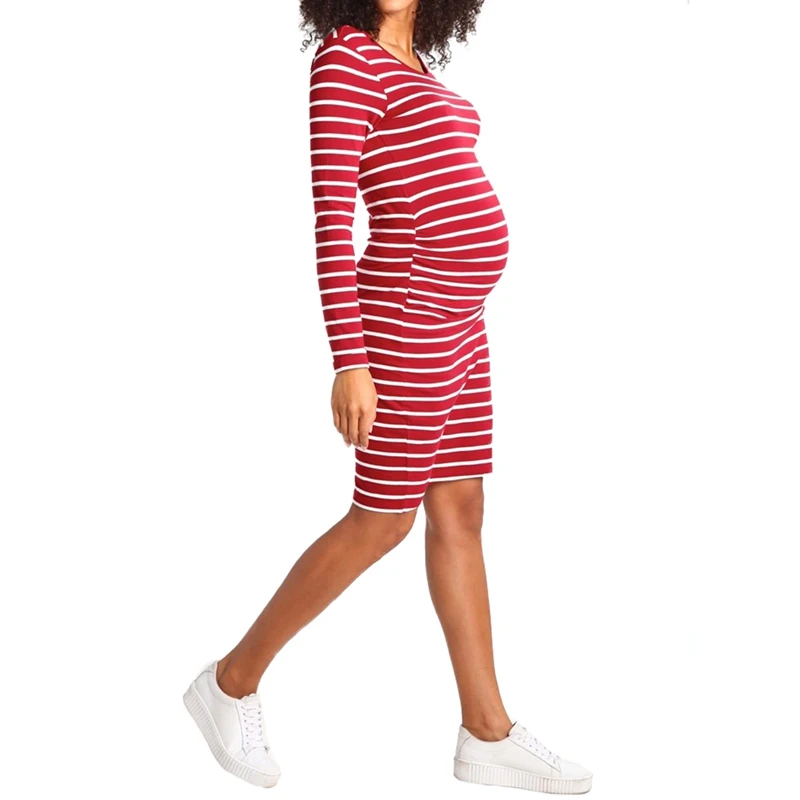 

Ladies Long Skirt Ladies Long Bathrobe Large Size Striped Casual Nightdress Women's Sleepshirts