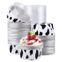 100pcslot cow print muffin cupcake disposable cake baking cups muffin liners cups with lids aluminum foil cupcake baking cups