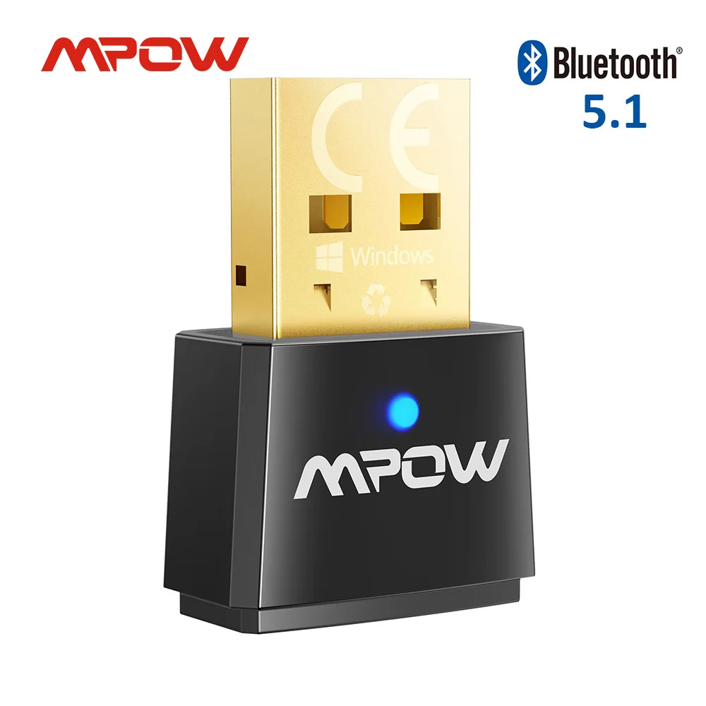 Mpow BH519 USB Bluetooth 5 1 адаптер приемник передатчик 2 в для ПК с поддержкой Windows 10/7 Linux Dongle