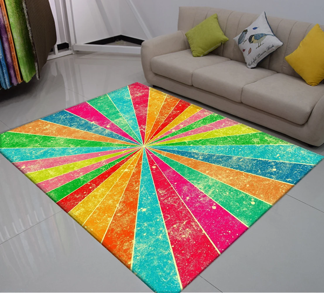 Rainbow Bedroom Area Rugs Cartoon Floor Mat Anti Slip Carpet Entrance Doormats Hallway Kitchen for Living Room Custom | Дом и сад