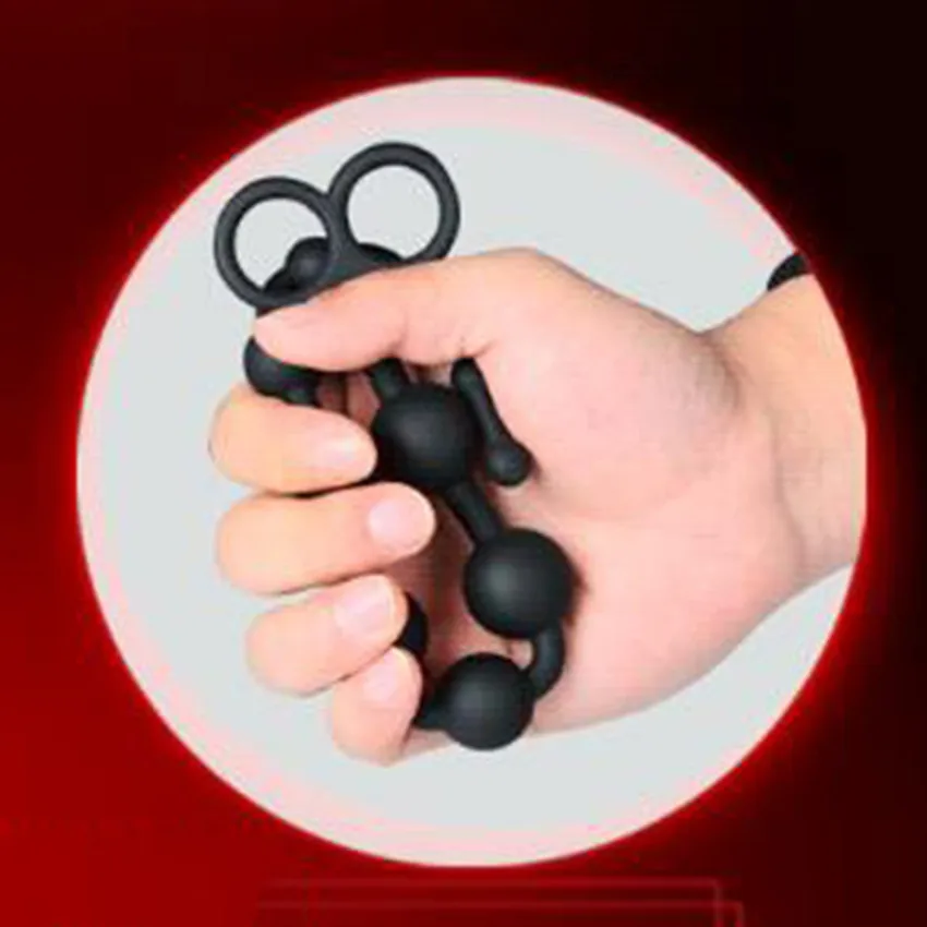 G-Spot силиконовая Анальная пробка бусины шариковая большой размер черные