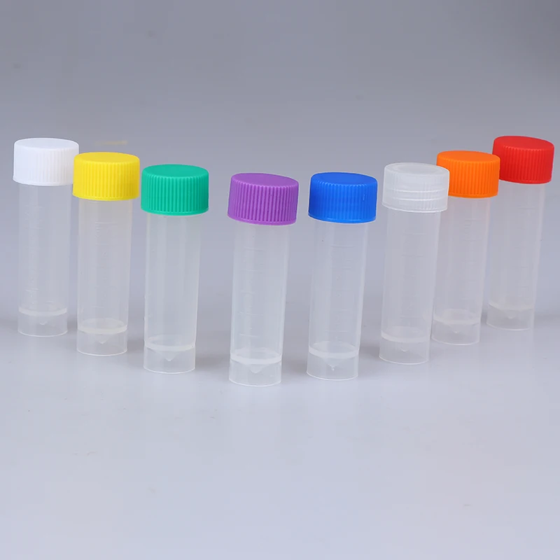 10-50pcs 5ml Plastic Test Tubes Vial Screw Seal Cap Pack Container | Дом и сад