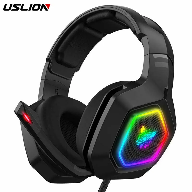 ONIKUAM K10 RGB светодиодный Игровые наушники для ПК Mac Nintendo переключатель ноутбука PS4