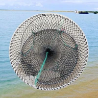 folding round shape crab crayfish fishing net cage shrimp catcher bait trap