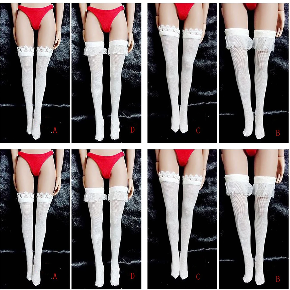

1/6 Scale Female Soldier Socks Accessories Sexy White Stockings 12'' Action Body Figure Model Doll Toys New
