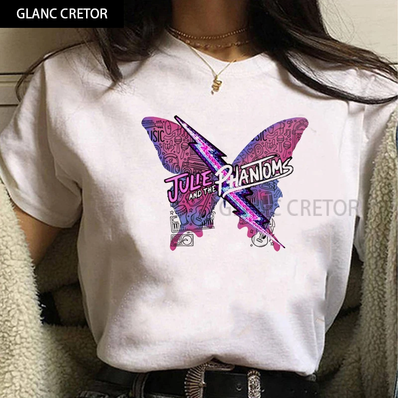 

2021 Hot Julie and The Phantoms Kawaii Cartoon Sunset Curve T Shirt Funny Hip Hop Top Unisex T-shirt Female Graphic Tees Women