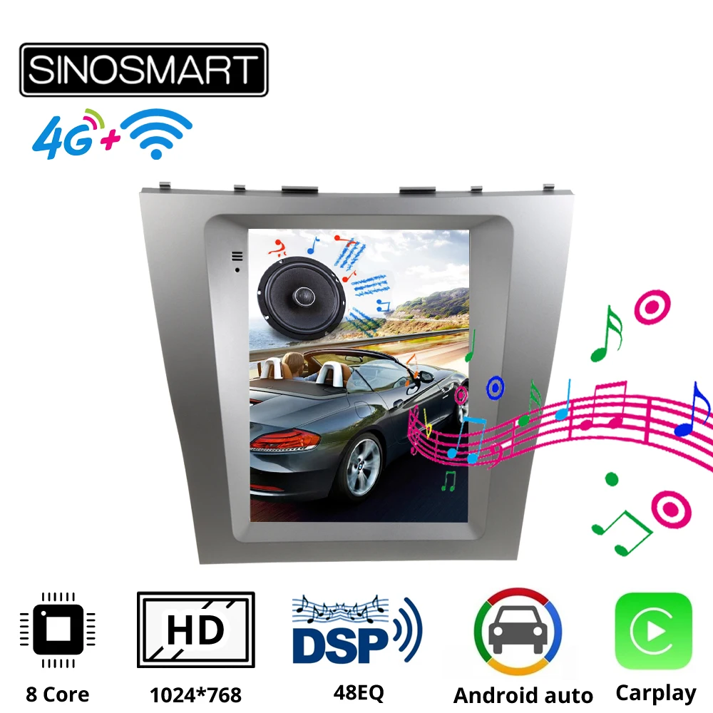 Sinosmart Tesla стиль вертикальный Автомобильный gps навигационный плеер для Toyota Camry 2006