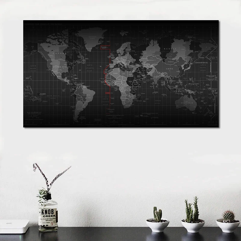 

RELIABLI ART Wall Pictures for Living Room Global World Map Abstract Paintings Canvas Decorative Posters and Prints No Frame