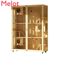 high end fashion cat cage villa solid wood luxury home indoor cattery super large wooden free large cat nest