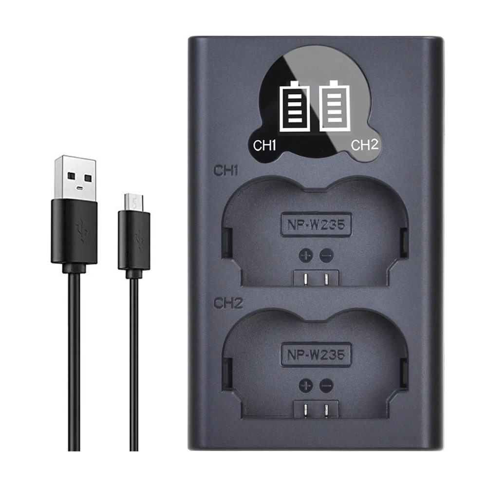 DuraPro литий-ионный аккумулятор NP W235 2280 мАч + светодиодный USB зарядное устройство