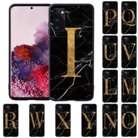 soft tpu silicone phone case for samsung s8 s9 s10 s10 plus samsung s20s20 plus initial name black marble pattern back cover