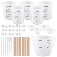 46pcs diy making tools set for crystal uv epoxy resin silicone mold measure cup dropper stirring stick finger cot jewelry making
