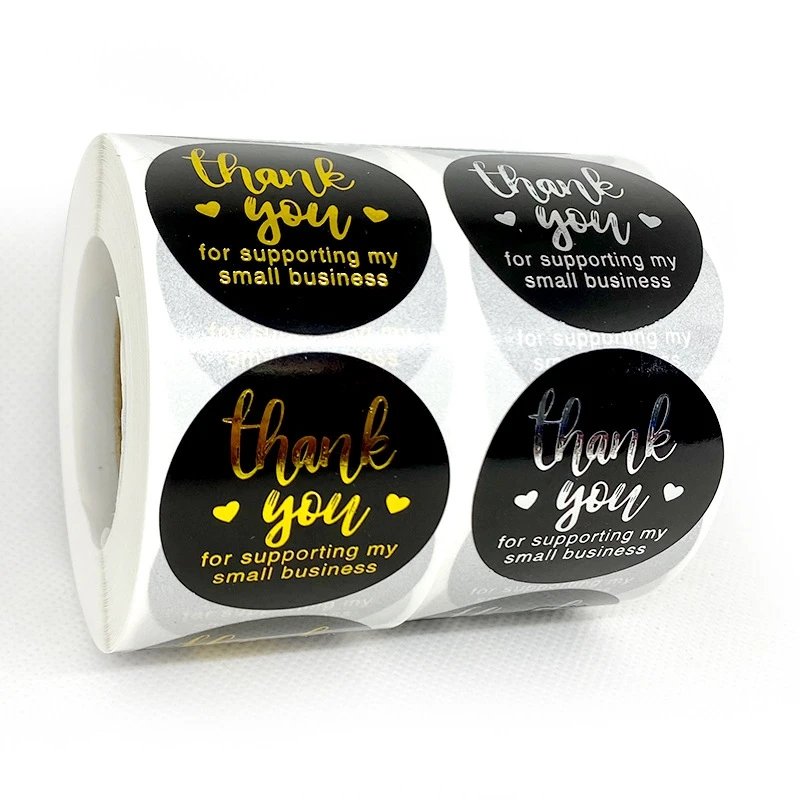 

4 рулона благодарю вас за поддержку моего маленького деловые наклейки, 1,5 дюймов шрифт Спасибо наклейки, 500 шт каждый рулон