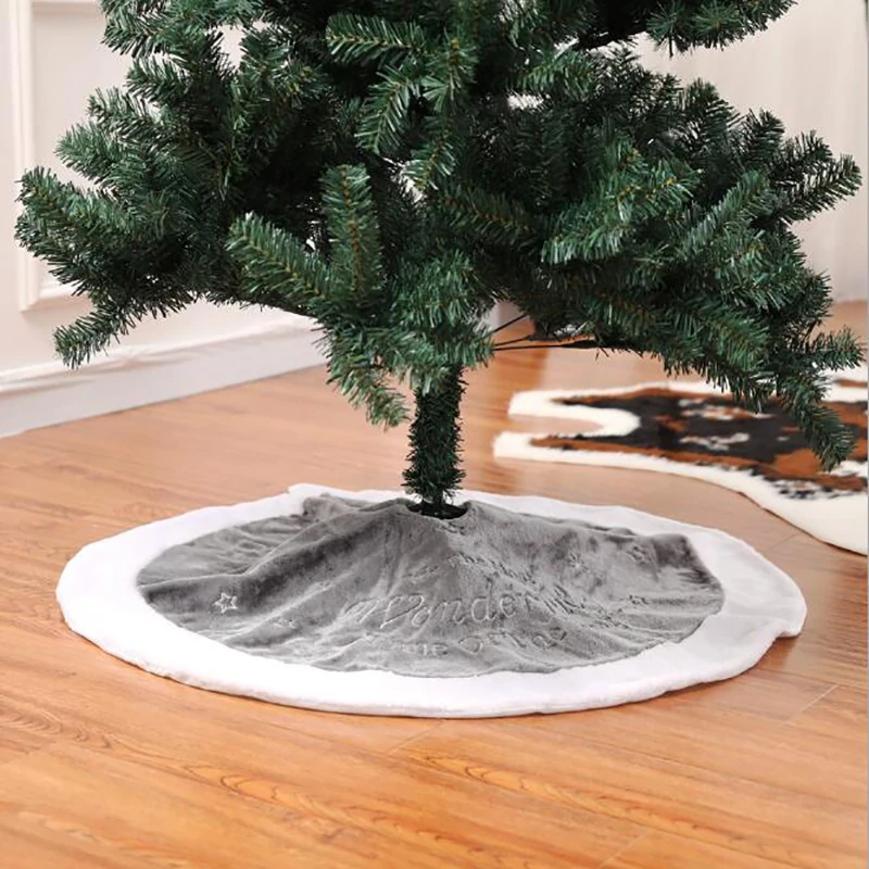 

Украшение для рождественской елки, Рождественская вышитая юбка для елки, короткий Плюшевый Декоративный Коврик для рождественской елки