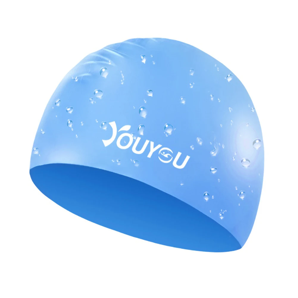 

New Women Men Waterproof Flexible Silicone Gel Ear Long Hair Protection Swim Pool Swimming Cap Hat Cover