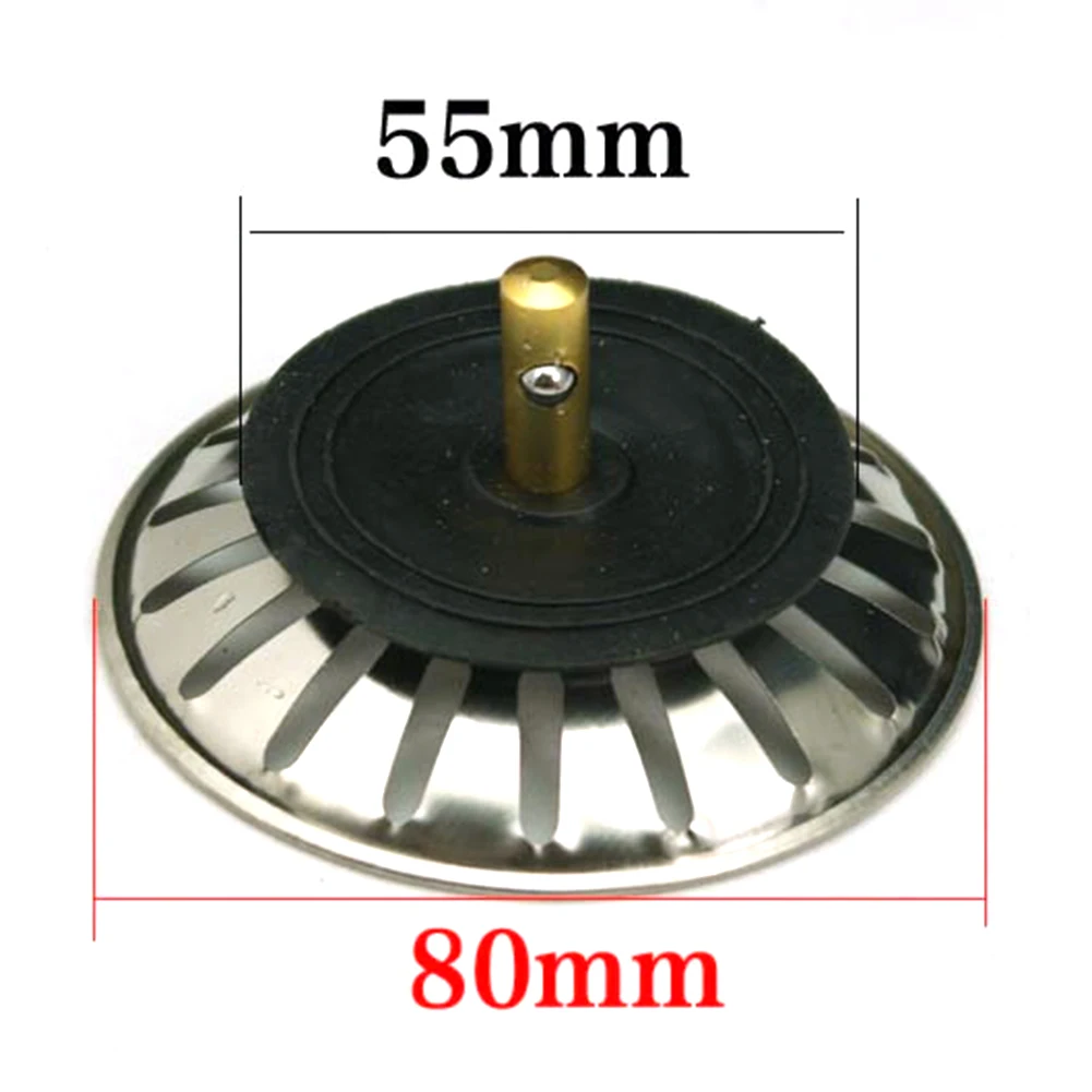 

Portable Kitchen Strainer Stainless Steel Sink Drainer Silver Disposer Plug Stopper Filter