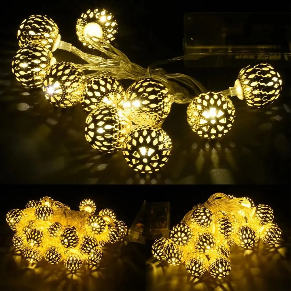 

Durable 10 LEDs Globe String Lights Halloween Decorations Moroccan Hanging Lights Decor For Indoor Home Bedroom Party Wedding