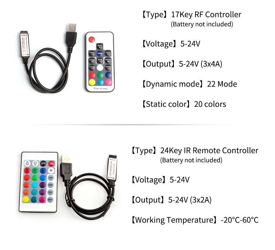 DC 5V 12V 24V Светодиодный светильник RGB RF пульт дистанционного управления для SMD 2835 5050 RGB светодиодный светильник Красочные rgb контроллер 3/17/24key светодиодный потолочный светильник