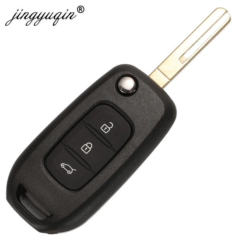 Чехол jingyuqing для автомобильного флип ключа Renault Kadjar Captur Symbol Kaptur Megane Logan 2013 2018 3BTN