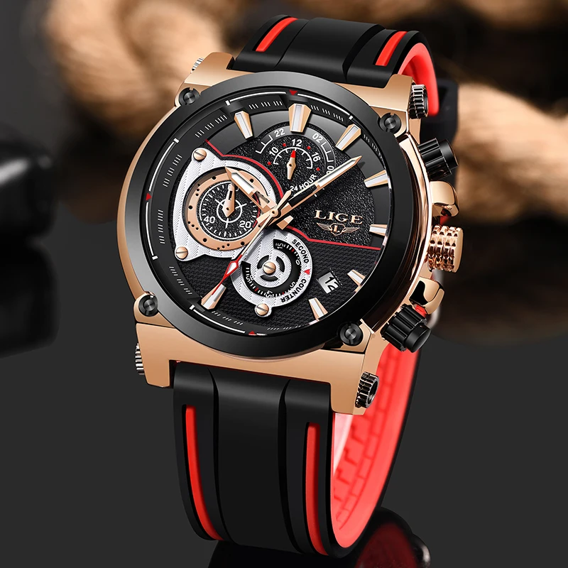 Новинка LIGE армейские военные мужские часы Топ люксовый бренд повседневные