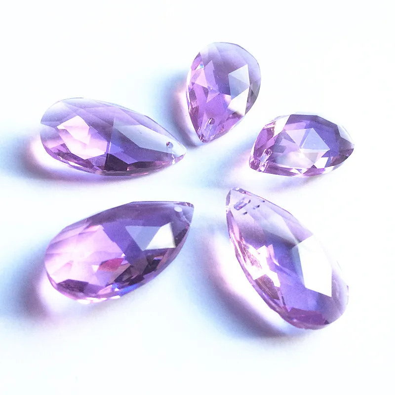 Высокое качество 200 шт./лот 38*22 мм сиреневый кристалл ограненная груша люстры
