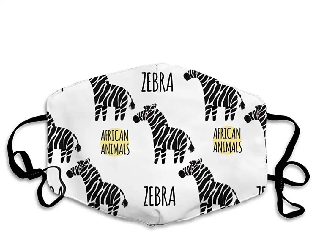 

Personalized Cat Mouth Mask Anti Dust Face Mask Adjustable Earloop Zebra OneSize