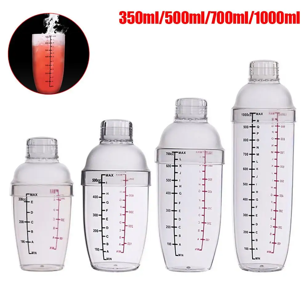 

HOT SALES！！！New Arrival 350/500/700/1000ml Transparent Dual Scale Grams Cocktail Shaker Cup Wine Mixer Wholesale Dropshipping