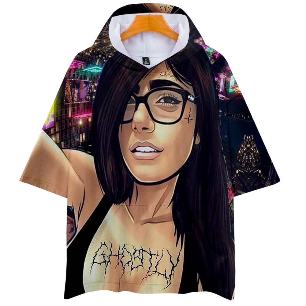 Футболка с капюшоном Mia Khalifa для женщин и мужчин модная рубашка коротким рукавом 3D
