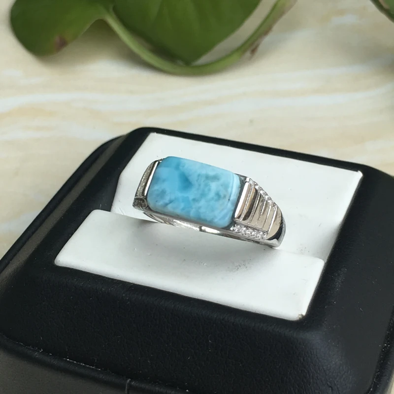 Кольца из серебра 925 пробы с натуральным синим ларимаром|Кольца| |