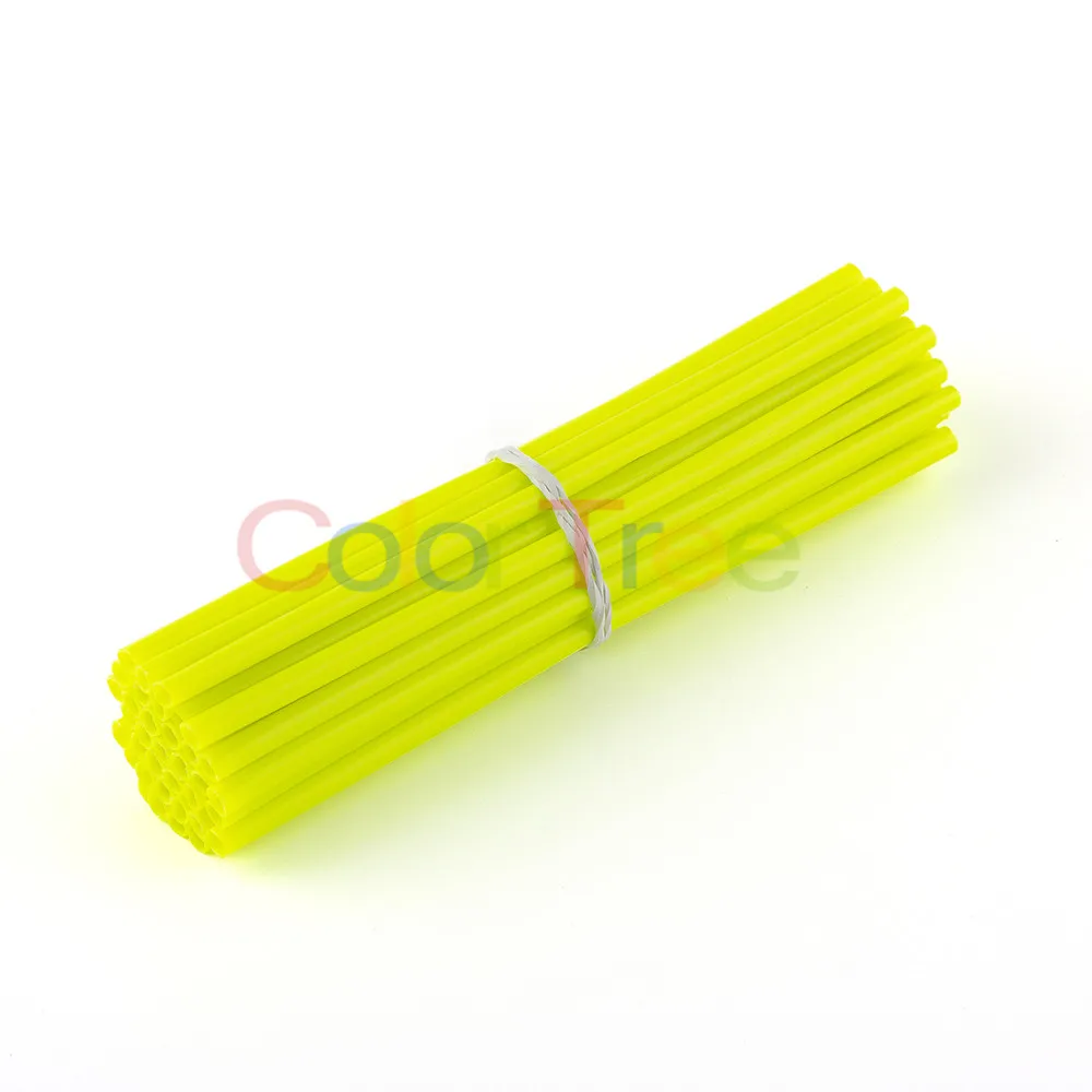 Flurescent Yellow 36 шт./упак. велосипед дорожный велосипед Защита комплект для обертывания колеса протектор спиц Красочные мотокросса диски накладки колеса протектор - Цвет: Flurescent Yellow