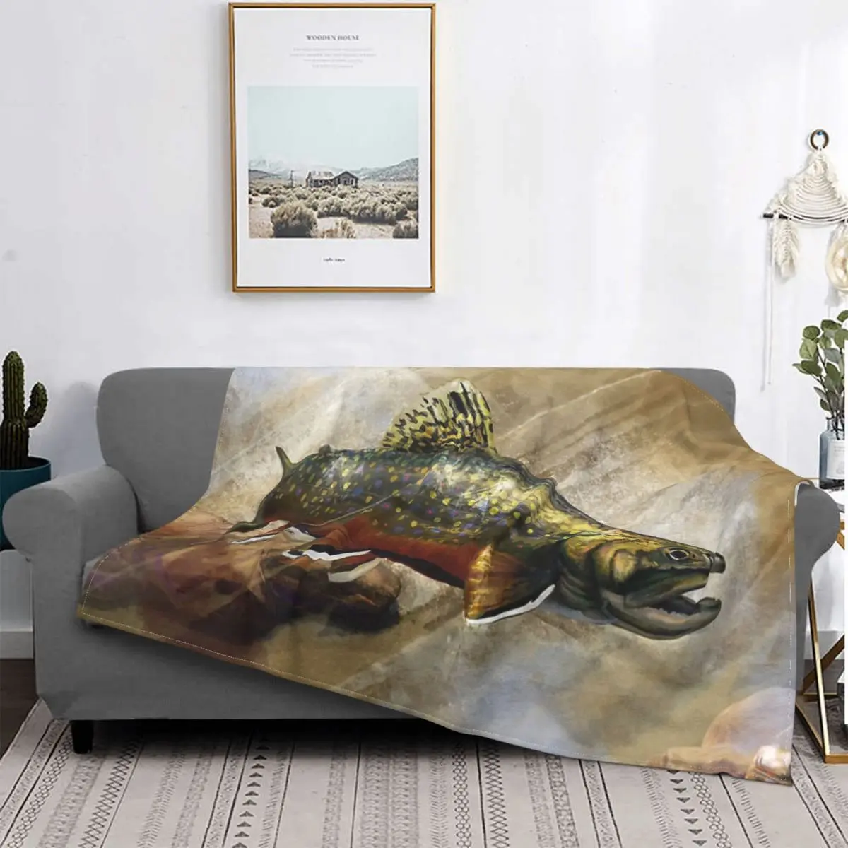 

Manta de Arte de trucha de The родной Брук