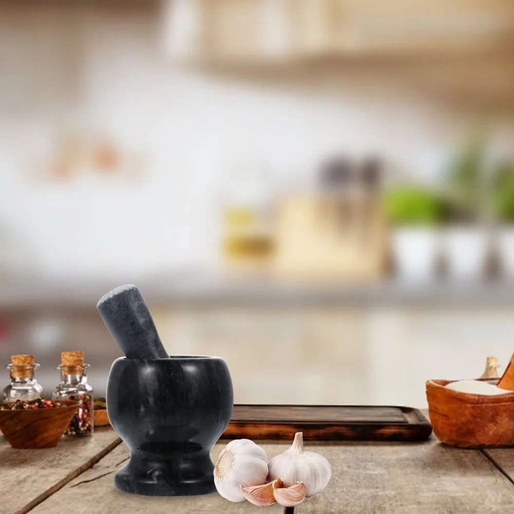 

1 Set Marble Garlic Grinder Garlic Mash Can Kitchen Garlic Grinding Bowl