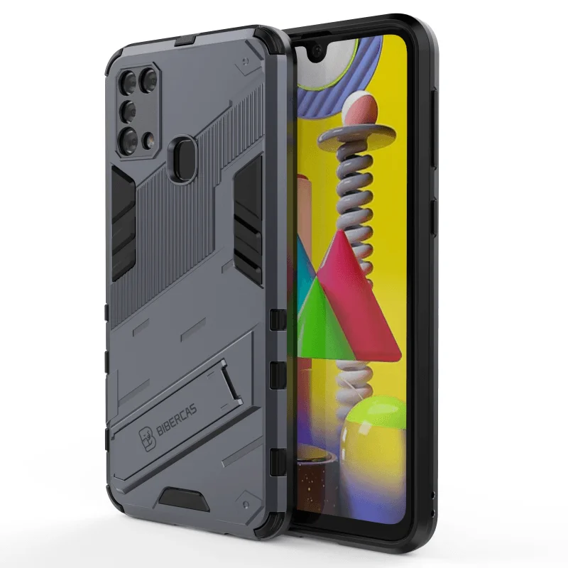 

100pcs Punk armor Stand 2 in1 Hard Shockproof Case For Samsung S21 S21Ultra S21PLUS M31 M51 A02 M02