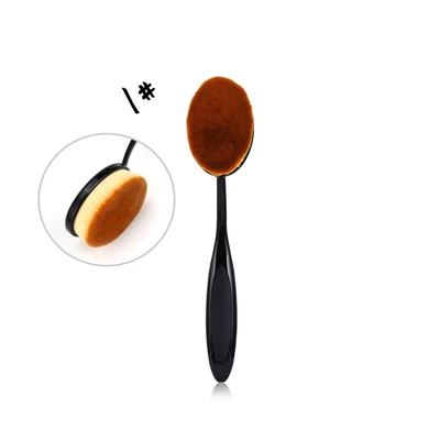 Цвет: желтый 1/5/10 шт основа под макияж кисть для нанесения пудры макияж Румяна зубная щетка овальная Форма помады Maquillaje косметический Красота инструмент - Handle Color: Цвет: желтый