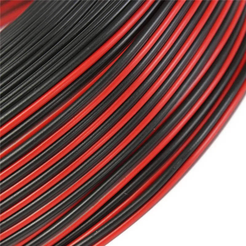 

100m 2 x 0.50mm Audio Cable Loudspeaker Speaker Wire Black/Red HiFi/Car Motorcycle