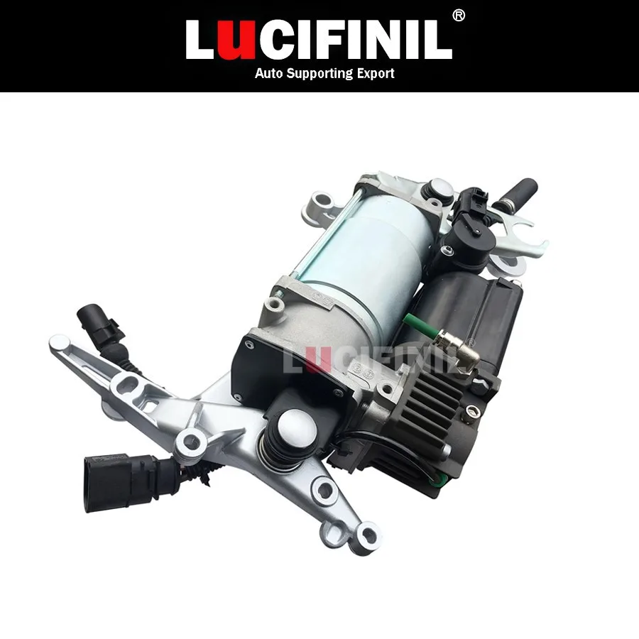 

LuCIFINIL Air Suspension Compressor Pump With Bracket Fit Porsche Cayenne VW Touareg 95535890105 7L0616007D 7L0616006
