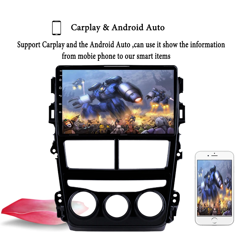 Автомагнитола для Toyota Vios 2018 2020 2DIN Android 10 gps поддержка MirrorLink DVR OBD | Автомобили и