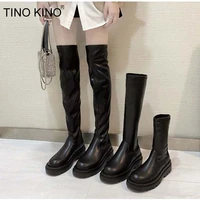 women long boots over the knee ladies luxury fashion autumn winter shoes platform fashion woman footwear slip on 2021 new