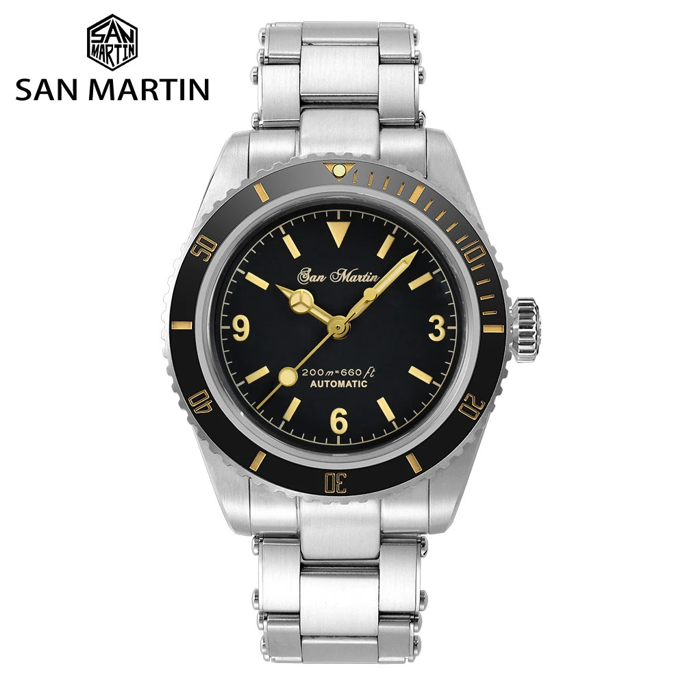

San Martin 2021 New Number Dial 6200 Retro Diver Watch Luxury Sapphire YN55A Men Automatic Mechanical Watches 20Bar часы мужские