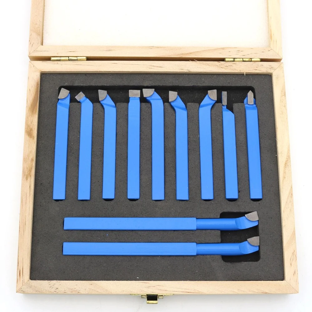 

New 11pcs 8mm/10mm Metal Carbide Welding CNC Lathe Tools Carbide Brazed Tipped Cutter Tool Bit Cutting Kit Turning Tool Holder