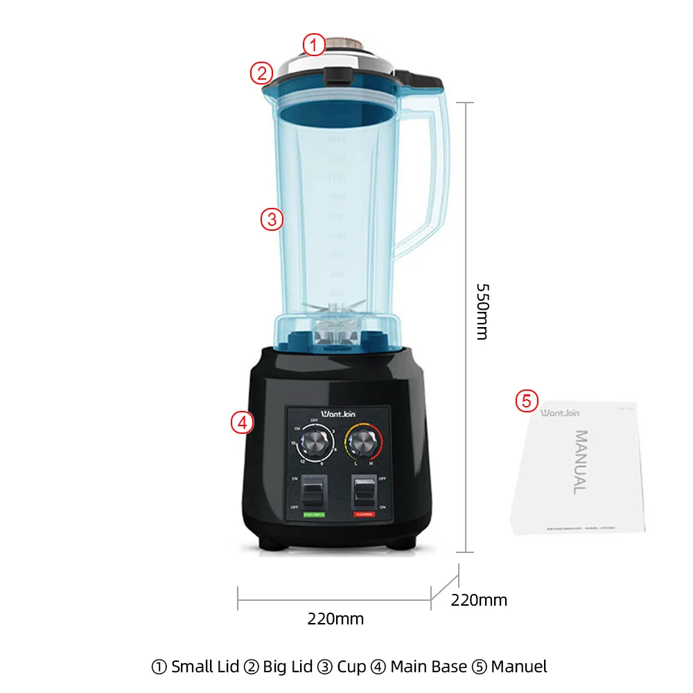 WantJoin 3L высокоскоростная Коммерческая кухонная помощь блендер миксер