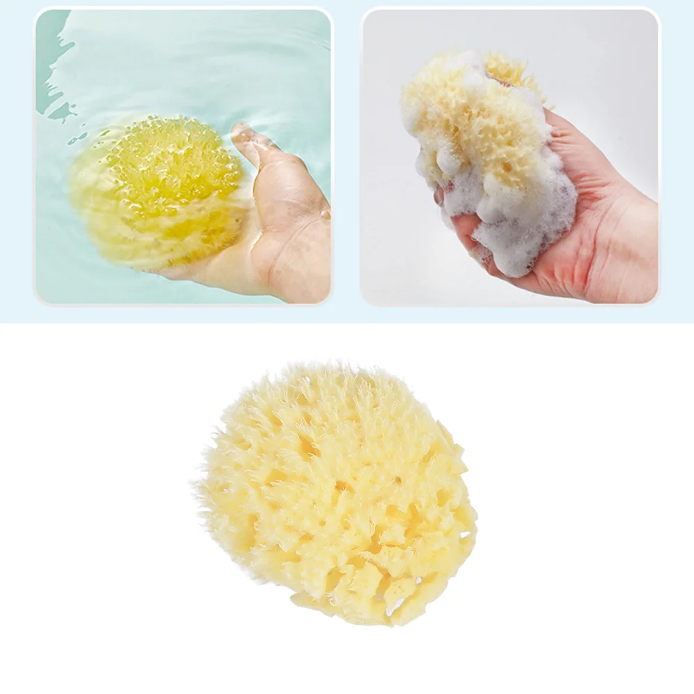 

1PC Bath Sponge Greek Natural Seaweed Sponge Honeycomb Wash Face Baby Bath Sponge Gold Cotton Shower Supplies