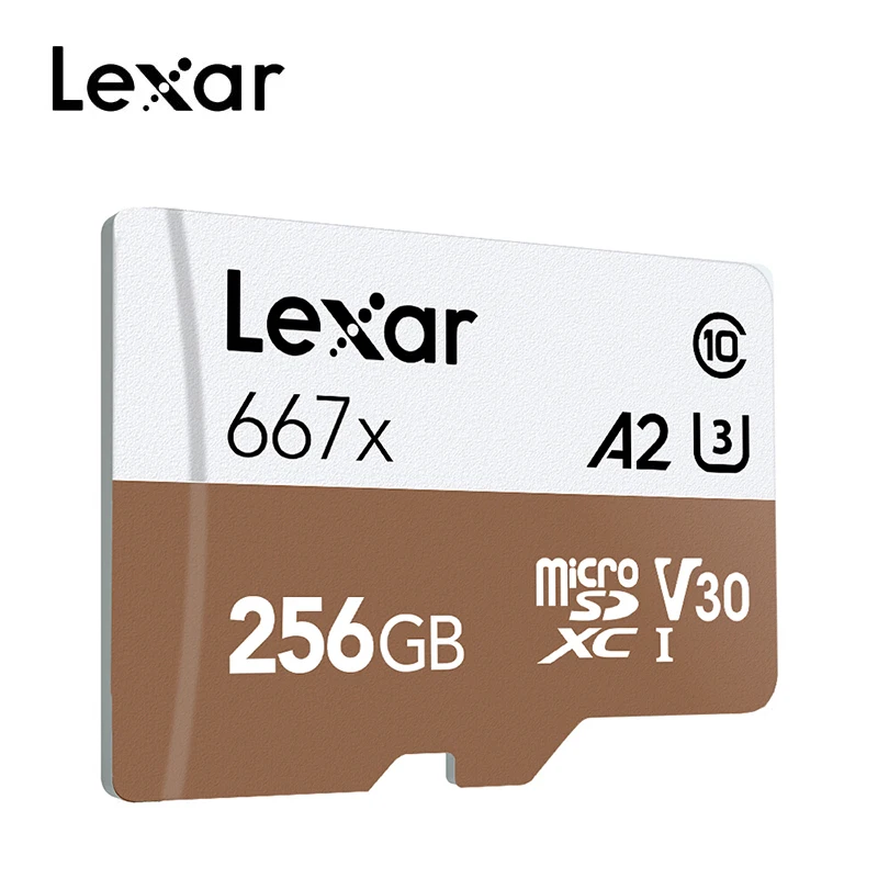 Lexar профессиональная карта памяти до 100 МБ/с. микро SD карты 667x C10 256 ГБ TF карта 128 ГБ Бесплатный адаптер для беспилотная спортивная видеокамера